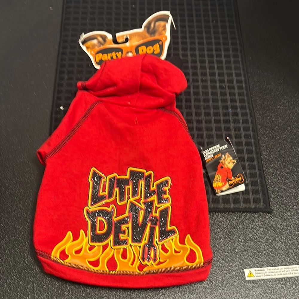Red Little Devil Doghoodie costume size small